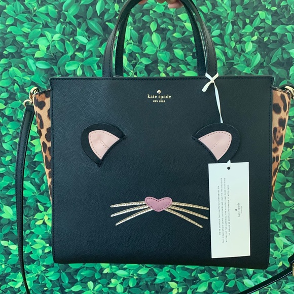 Kate Spade Run Wild Leopard Hayden Black Satchel - Picture 4 of 8